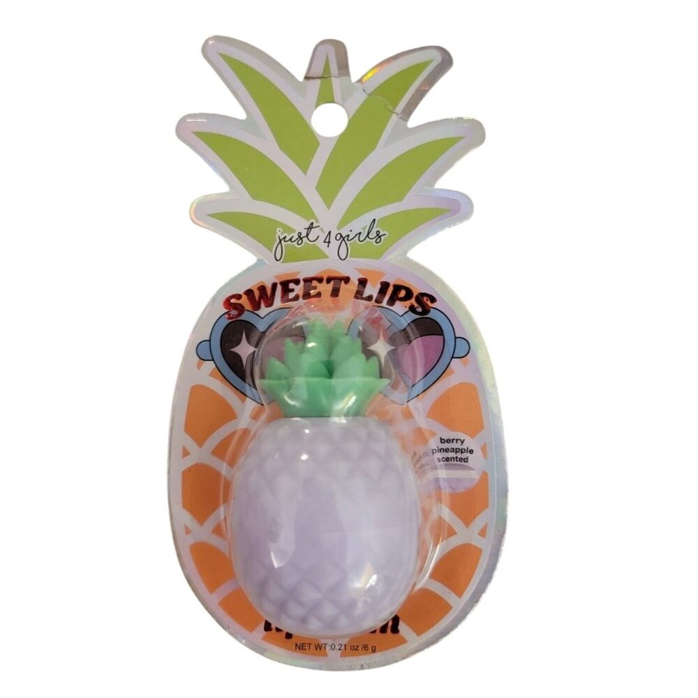 Berry Pineapple Scented Sweet Lips Lip Balm 0.21 Oz White & Green Pineapple Desi